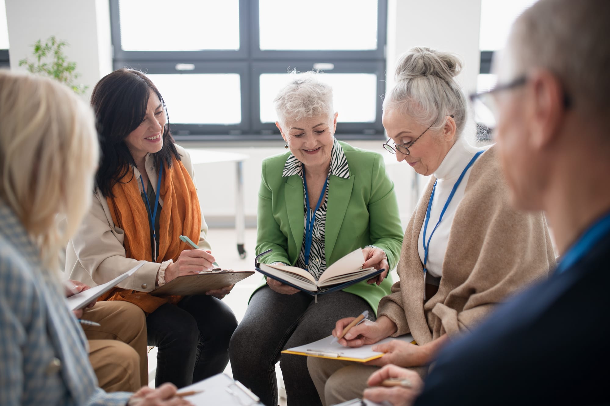 Picture of seniors attending a book club