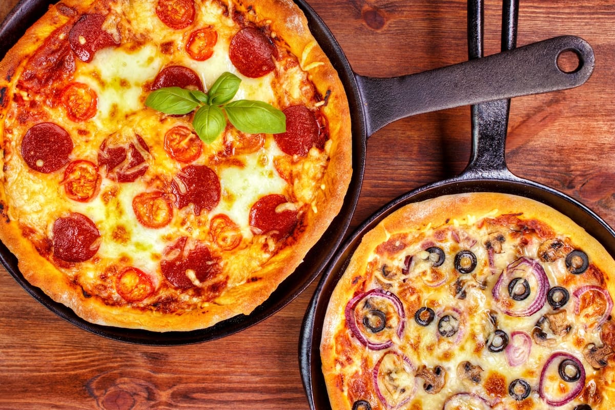 Homemade Pizza in a Cast Iron Skillet