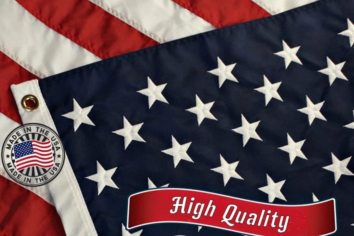 Made in USA: Grace Alley 3x5 Embroidered American Flag