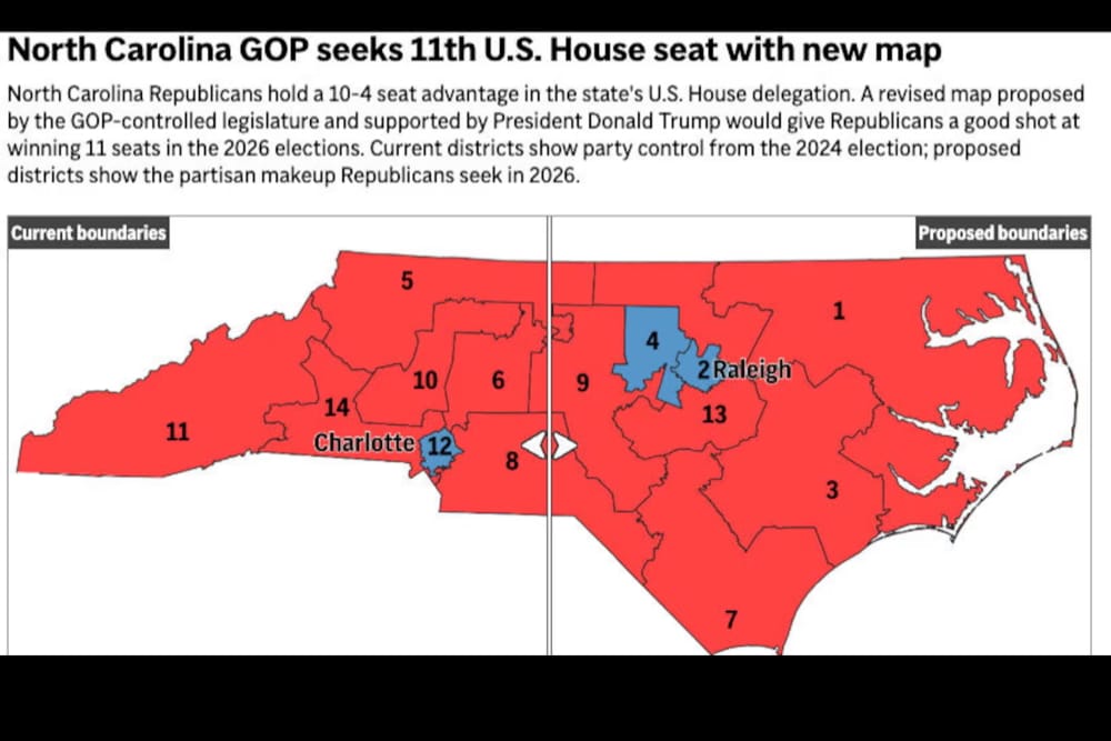 North Carolina Senate Passes New Congressional Map Boosting GOP Edge