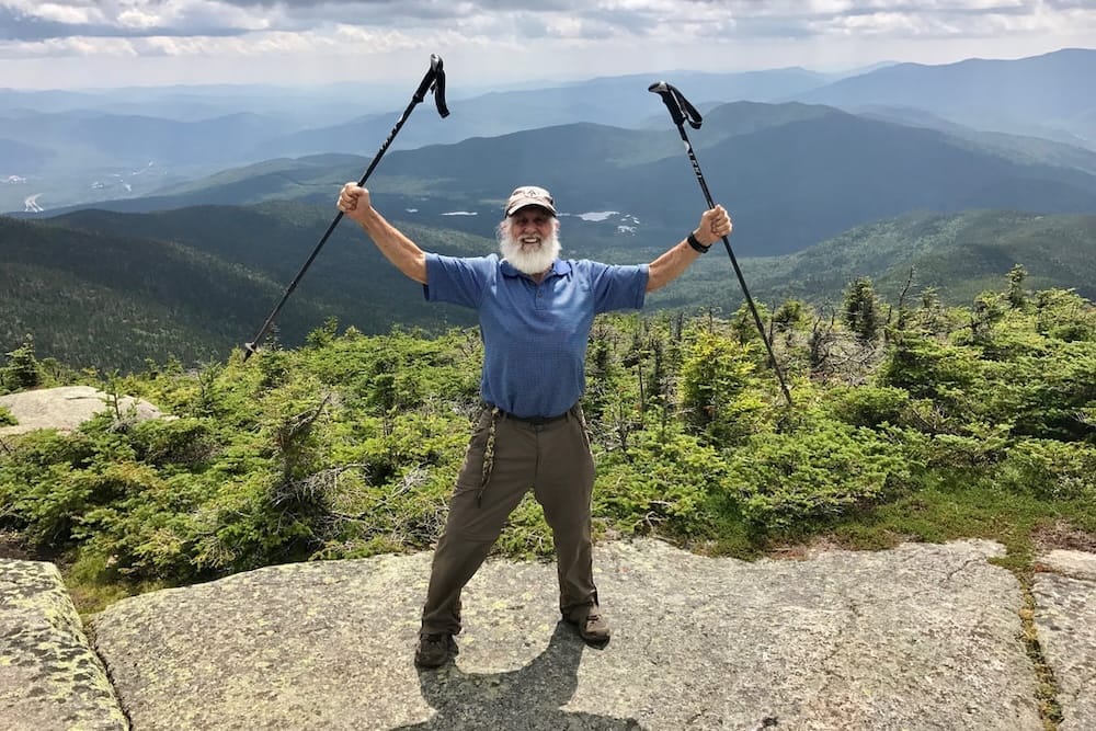 A picture of Dale "Grey Beard" Sanders on a trail 