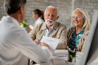 Picture of a senior couple consulting with a doctor