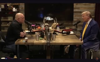 Image of Joe Rogan interviewing Donald Trump on his podcast