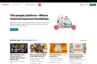 Image of the meetup.com website's homepage