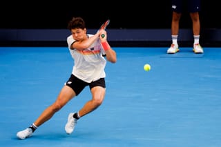 Picture of Ben Shelton playing at the Australian Open