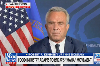 Image of Robert F Kennedy Jr. talking about creating radical transparency in the US food supply