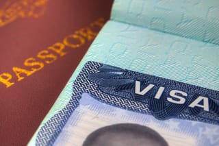 Picture of a Chinese passport with a visa 