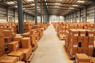 Photo of a warehouse full of boxes