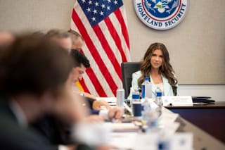 Picture of DHS Secretary Kristi Noem in a meeting