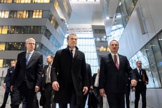 Picture of Defense Secretary Pete Hegseth arriving at NATO 