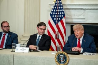 Photo of President Trump and Mike Johnson