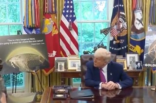 Picture of President Donald J. Trump announcing the Golden Dome initiative 