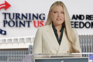 Picture of Erika Kirk speaking 