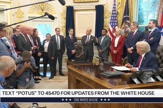 Picture of President Trump signing an executive order regarding TikTok