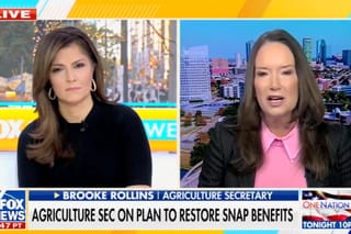 Picture of a FoxNews interview with Agriculture Secretary Brooke Rollins 
