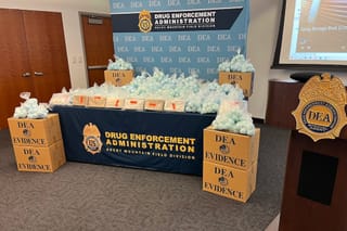 Picture of a record fentanyl bust by the U.S. DEA
