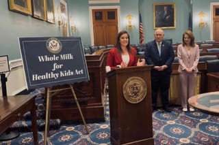 Picture of Rep. Elise Stefanik speaking about the Whole Milk for Healthy Kids Act 