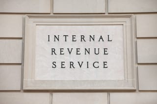 Picture of the Internal Revenue Service building sign 