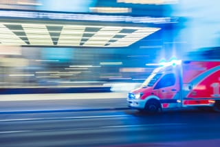 Image of a speeding ambulance