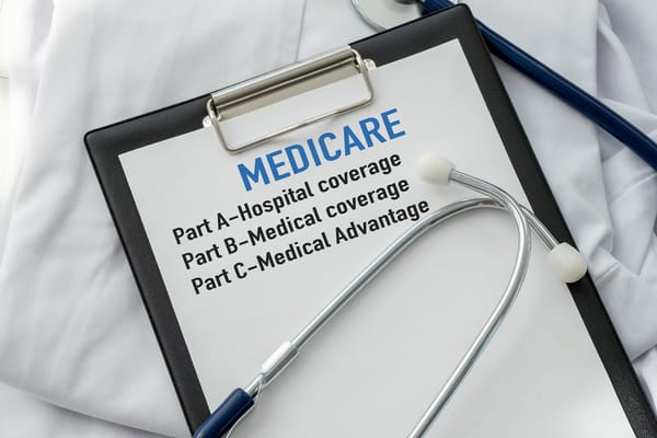 Image of a clipboard with Medicare Part C - Medical Advantage