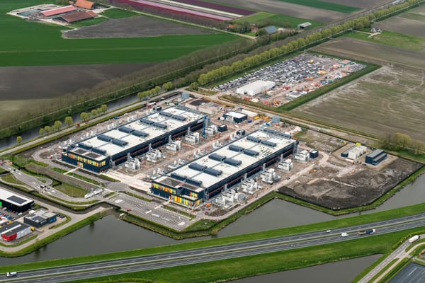 Aerial photo of a data center