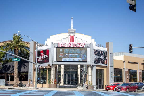 Picture of the entrance to the Improv comedy club in Brea California