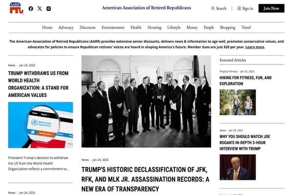 Image of the AARR.org website home page with news