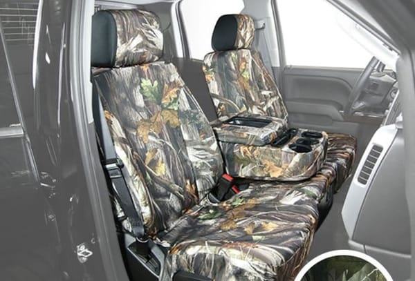 Picture of Saddleman Made in USA seat covers in camouflage 