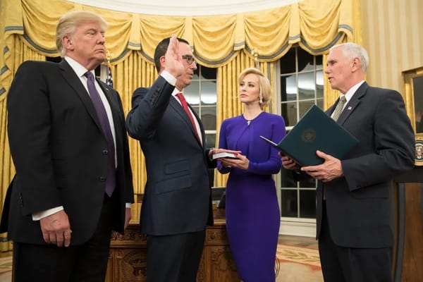 Picture of Steven Mnuchin being sworn in 