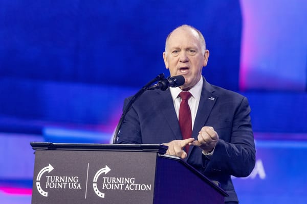 Picture of Tom Homan speaking at Turning Point USA