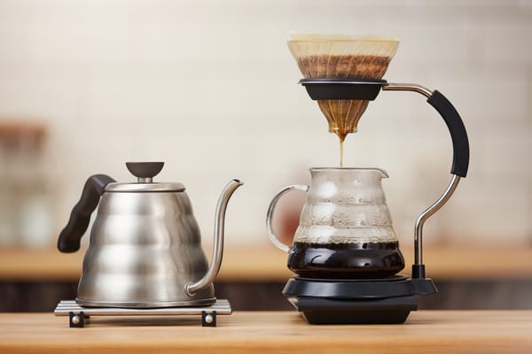 Picture of coffee being brewed with a paper filter 