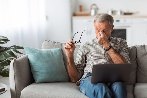 Picture of a senior man experiencing fatigue from low iron 