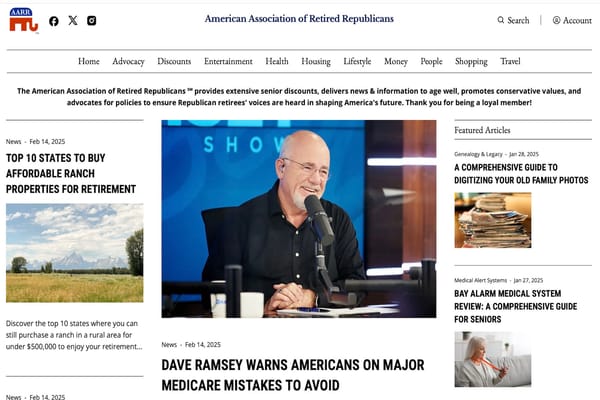 Image of the AARR.org website home page with news