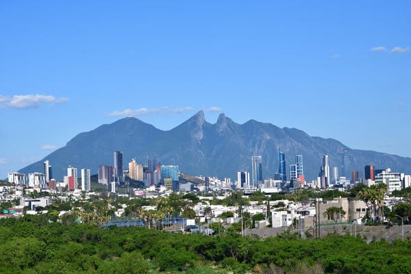 Picture of Mexico City and the mountain "Cerro de la Silla"