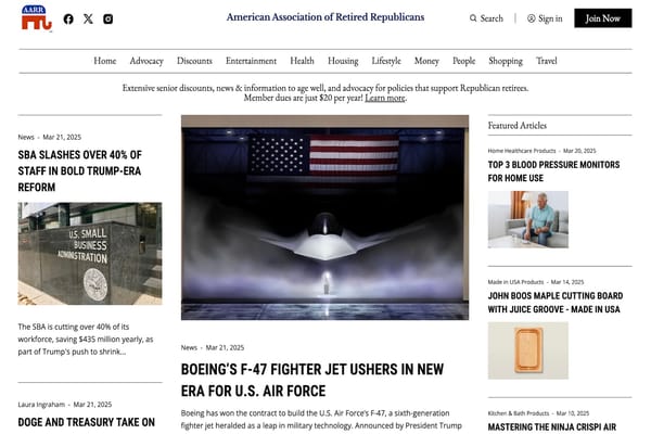 Image of the AARR.org website home page