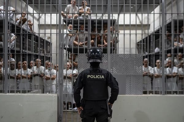 Picture of inmates at the CECOT prison in El Salvador 