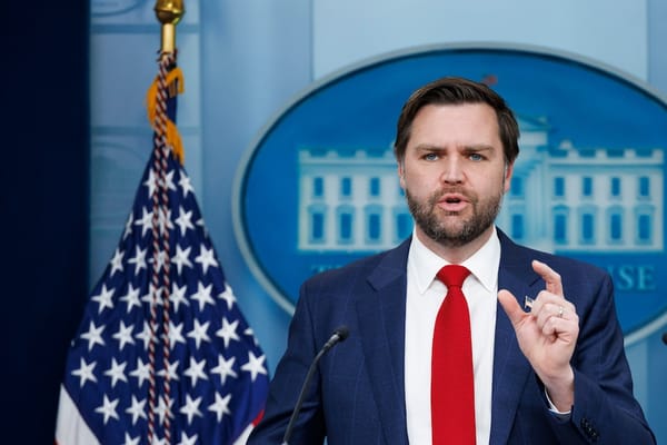Photo of JD Vance speaking at the White House