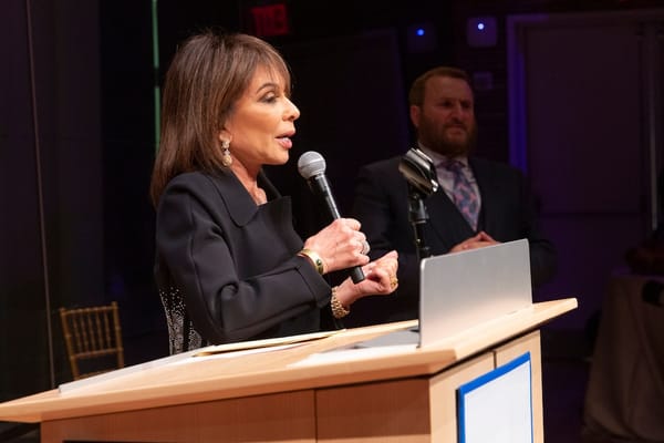 Photo of Jeanine Pirro speaking from a lecturn 