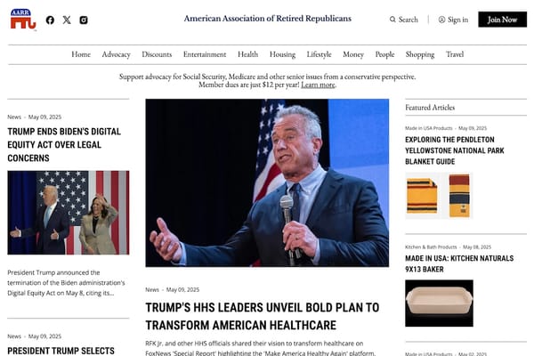 Image of the AARR.org website home page with news