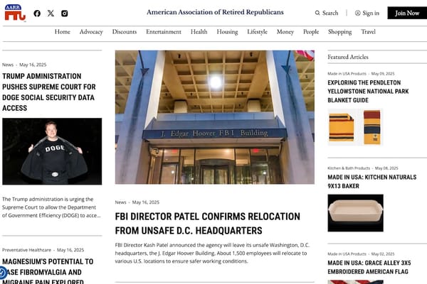 Image of the AARR.org website home page with news