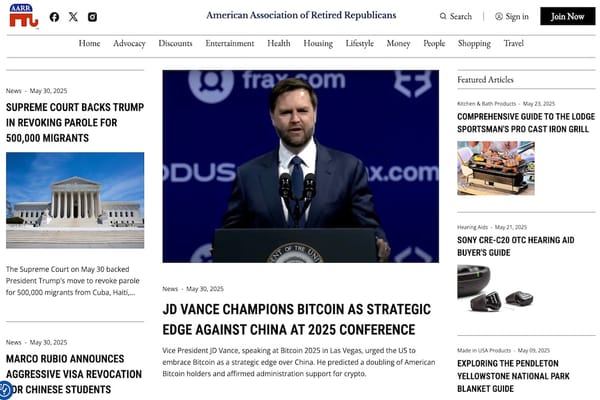 Image of the AARR.org website home page with news
