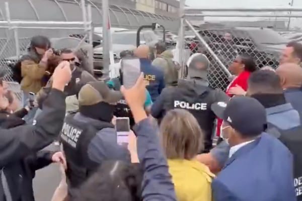 Picture of Representative LaMonica McIver at an ICE facility in New Jersey 