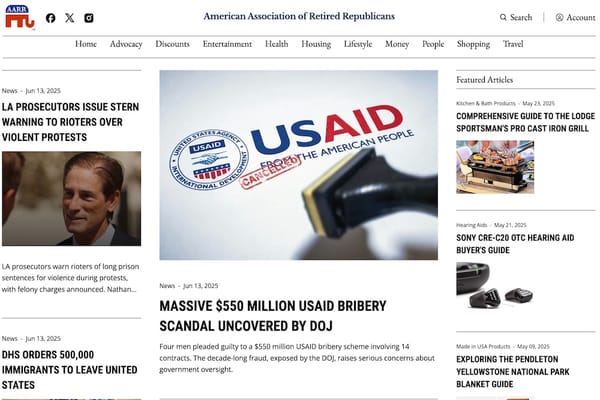 Image of the AARR.org website home page with news