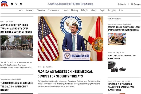 Image of the AARR.org website home page with news