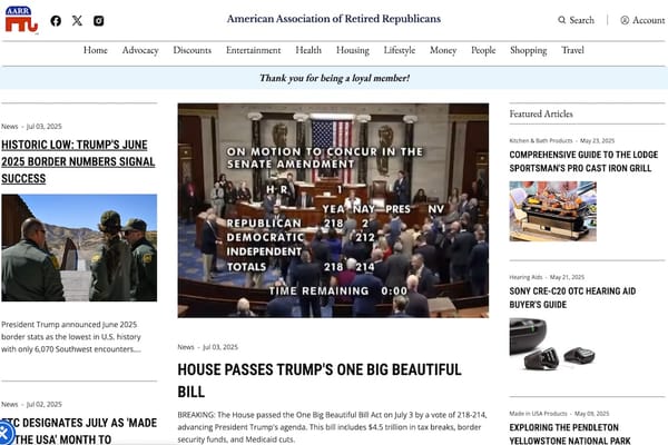 Image of the AARR.org website home page with news