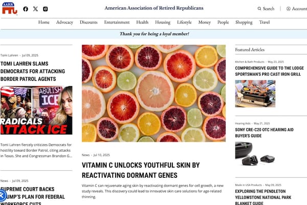 Image of the AARR.org website home page with news