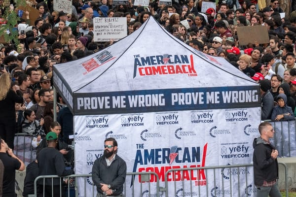 Picture of the speaker's tent for the American Comeback tour 