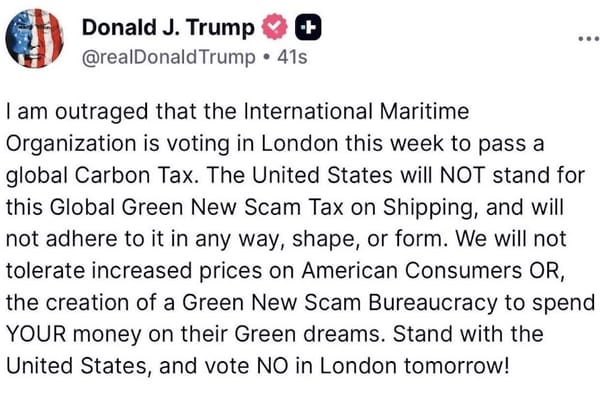 Picture of a message posted by President Trump on Truth Socia
