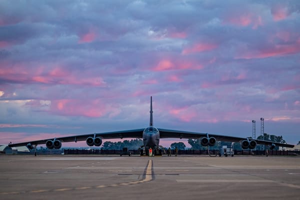 Picture of a B-52 bomber at the Barksdale Air Force Base in Louisiana