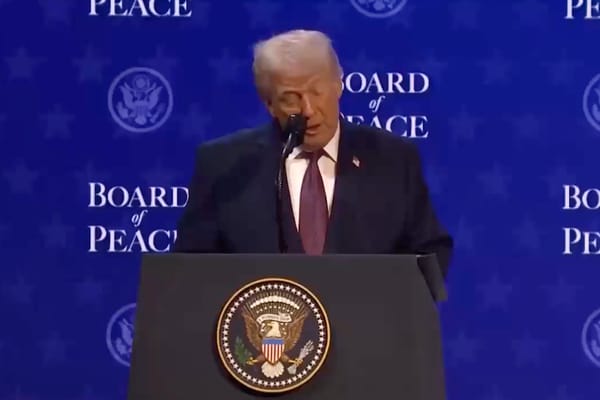 Picture of President Trump launching the Board of Peace at the Davos World Economic Forum